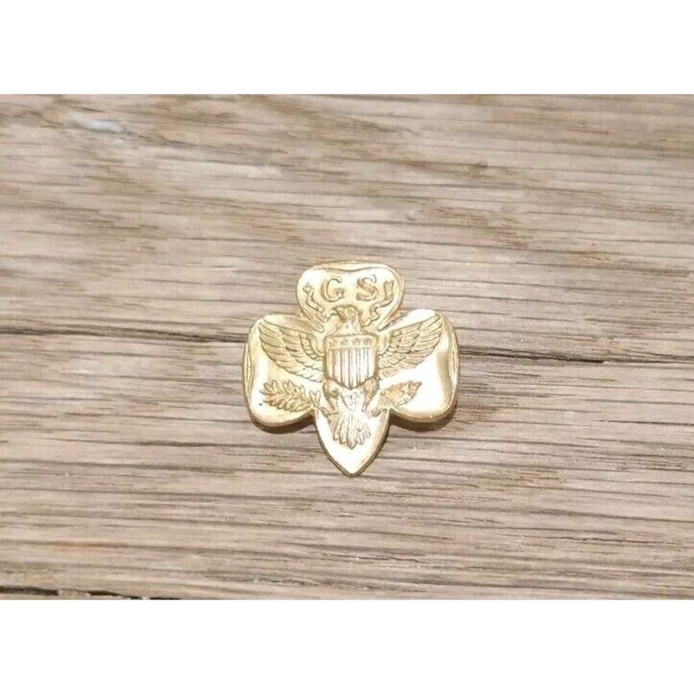 Vintage Girl Scout 1952 Korean War Type 6C Stamped Membership Pin Official Lapel - Picture 7 of 16